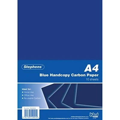 Image of Stephens Special Quality Typewriter Carbon Paper Blue A4 10 Sheets for Tracing, Making A Print, Transfer Or Copy, Ideal Classroom, Home and Office