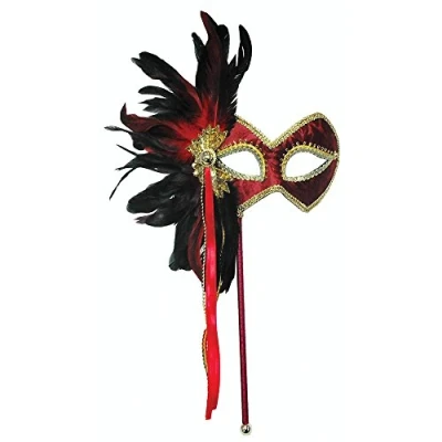 Image of Bristol Novelty Red &amp; Gold Masquerade Mask Fancy Dress