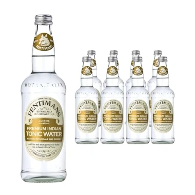 Image of Fentimans Premium Indian Tonic Water Botanically Brewed Infused with Sicilian Lemon Oil and Lemongrass Extract Low Calorie, Gluten Free Vegan Friendly Soft Drinks 8 x 500 ml