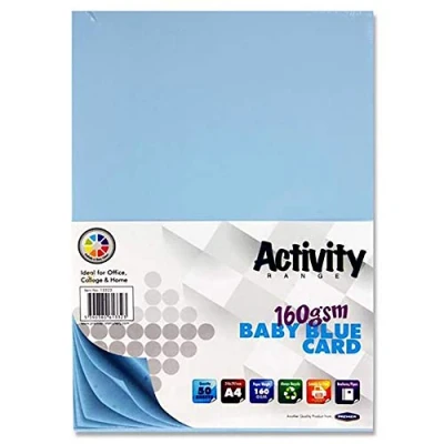 Image of Premier Stationery A4 160 GSM Card Baby Blue (Pack of 50)