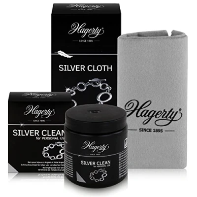Image of Silver Jewellery Care Kit by Hagerty 30x36 cm (Treated), Dip 170 ml + Cleaning Cloth
