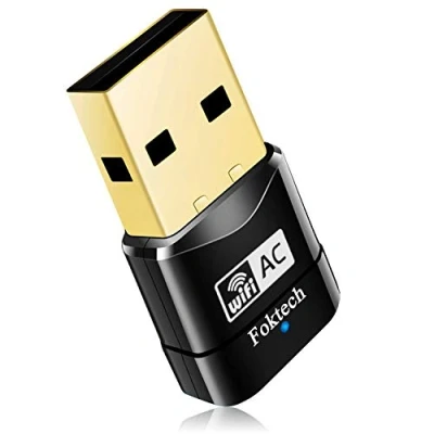 Image of Foktech Wifi Dongle, AC600 802.11ac Dual Band 5GHz Mini Wireless Network USB Adapter for PC Desktop Laptop, Support Windows 11/10/8/7/Vista/XP, Mac Os X 10.9 10.15