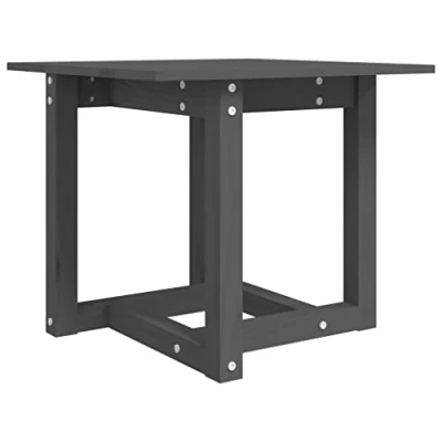 Image of vidaXL Solid Pine Wood Coffee Table Elegant Grey Square for Living Room Robust and Rustic with Sturdy Tabletop Easy Assembly Required.
