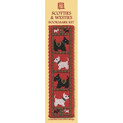 Image of Textile Heritage Collection Cross Stitch Bookmark Kit Scotties &amp; Westies