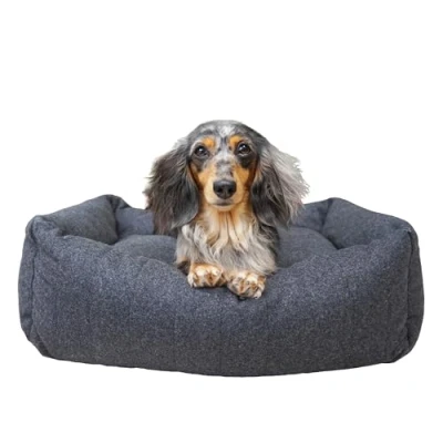Image of Rosewood Grey Felt Memory Foam Orthopaedic Square Dog Bed, Small, 54x45 cm