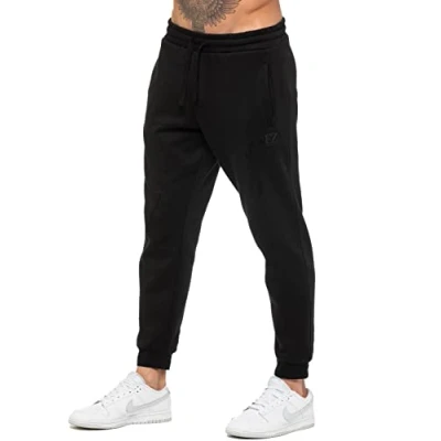 Image of 989Zé ENZO Mens Joggers Fleece Lined Soft Warm Sweatpants Regular Fit Tracksuit Bottoms Casual Trousers EZJG598 Jogger Black M