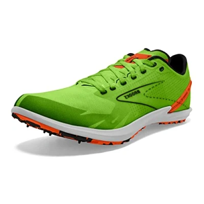 Image of BROOKS Men&#039;s Draft XC Spikeless Sneaker, Green Gecko/Red Orange/White, 7.5 UK