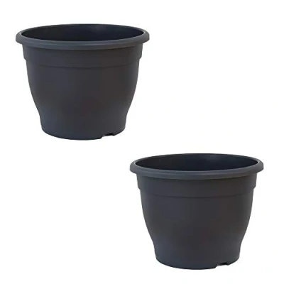 Image of Patio pots for Plants Dark Grey Made of durable garden plastic 32cm Planter by Thompson and Morgan (2)