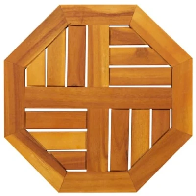 Image of vidaXL Octagonal Acacia Wood Table Top 40x40x2 cm, Brown, Rustic Replacement for Garden or Patio Furniture