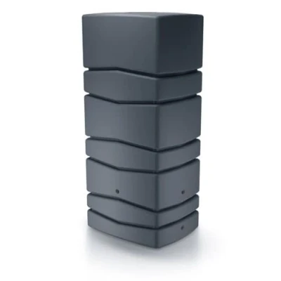 Image of Garden Large Rectangular Plastic Water Butt Set Inc Connection kit 350 450 650 litres (350 Litres, Anthracite)