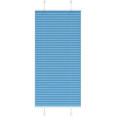 Image of vidaXL Pleated Blind Blue 65x150 cm Fabric Width 64.4 Polyester