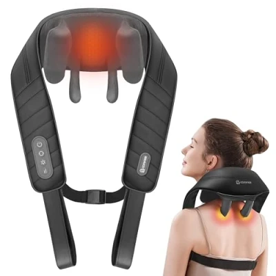 Image of COMFIER Cordless Neck Massager with Heat, Shiatsu and Shoulder for Pain Relief Deep Tiisue,6D Kneading Massage Pillow,Back Massagers Pain,Shiatsu Massager, Gifts Women Men Mom Dad