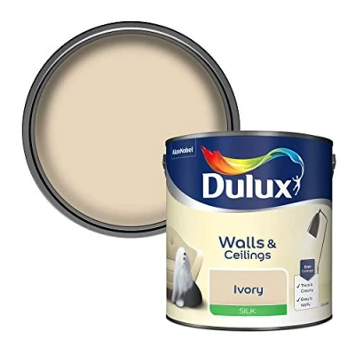 Image of Dulux Silk Emulsion Paint For Walls And Ceilings Ivory 2.5 Litres