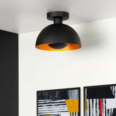 Image of Lucide Siemon ceiling light made of steel Ø 25 cm black