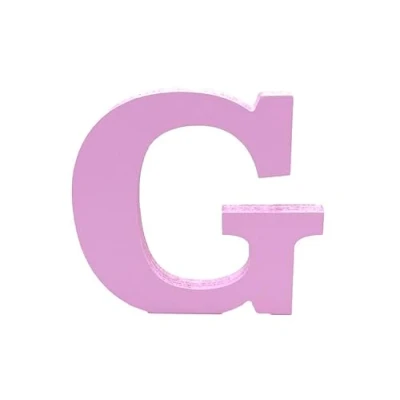 Image of Pink Wooden MDF Letter G Size 8cm Tall Free Standing Letters for Arts &amp; Crafts Personalized Name Decor