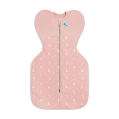 Image of Love To Dream Swaddle Up, Small 3.5 6 kg, Snug Fit Supports Good Sleep, 1.5 TOG Suitable All Year for (18 22C) Temperature, Machine Washable &amp; Double Zip Easy Nappy Change Dusty Pink Moon Back