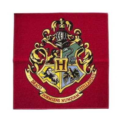 Image of Harry Potter Hogwarts &#039;Emblem&#039; Square Rug Bedroom Floor Mat