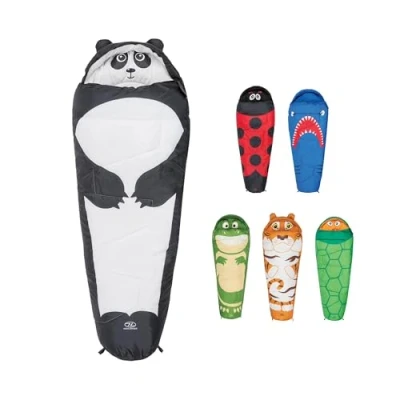 Image of Kids Sleeping Bag by Highlander Mummy Style Themed Carry Backpack for Easy Transportation Lightweight and Warm Perfect Camping, Hiking, Sleepovers. Junior Snuggle Bags