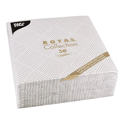 Image of Papstar Napkins Tissue 86499 7.8 x 20 cm Grey
