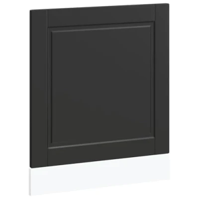 Image of vidaXL Dishwasher Panel Black Engineered Wood Cover Porto Range 60x1.5x67 cm Modern Kitchen Decor Protection