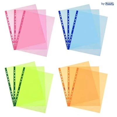 Image of Favorit, 10 x A4 Smooth Finish Envelopes 22 30 cm Inner Transparent Assorted Pastel Colours (Random Color)