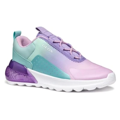 Image of Geox Light UP Activart Illuminus Trainers for kids, Size: 8.5K, Aqua/lilac Textile/synthetics
