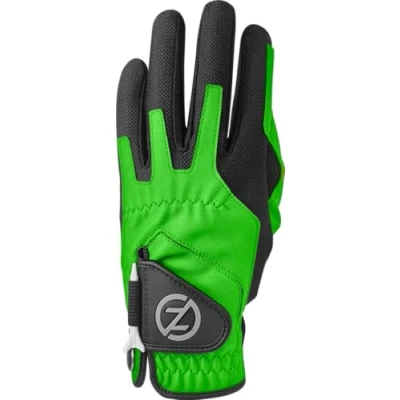 Image of Zero Friction Men&#039;s Compression Synthetic Right Hand Universal Fit Golf Glove, One Size, Lime Green, GL00022