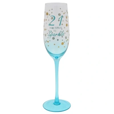 Image of Shudehill Giftware Gold Speckle Birthday Special Age Colourful Flute Glass 18th, 21st, 30th, 40th, 50th, 60th, 70th Gift (21)