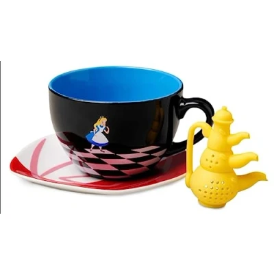 Image of Disney Store Alice in Wonderland Teacup, Saucer and Tea Infuser Set