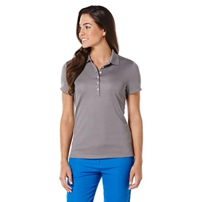 Image of Callaway Women&#039;s Golf Short Sleeve Solid Ottoman Polo Shirt, Smoked Pearl, Medium
