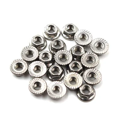 Image of M10 Flange Nut Hex Lock Nuts,304 Stainless Steel (Pack of 20)