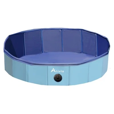 Image of Alivio Foldable Dog Pool Paddling Pool, PVC Non Slip Swimming Bath Tub