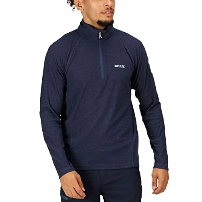 Image of Regatta Mens Montes Half Zip Fleece Pullover Dark Denim S