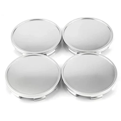 Image of RhinoTuning 4 PCS 65 mm Wheel Center Caps Compatible With 17&quot; &amp; 18&quot; Mustang Focus 20&quot; F150 16&quot; Contour, OD: 2.56 in / ID: 2.32 59 Silver Hub Trims