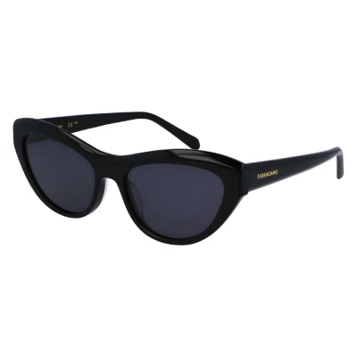 Image of Ferragamo Woman SF1103S 001 Sunglasses Acetate Black Grey Cat Eye Normal