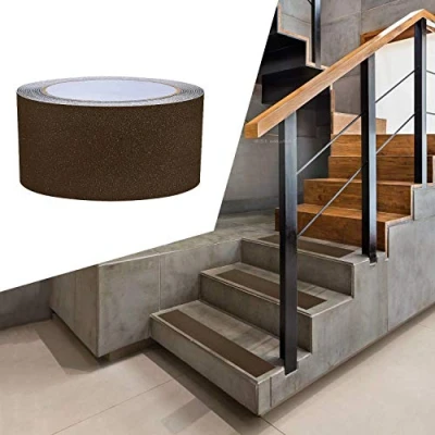 Image of ONTWIE 2 Inch X 30 Foot Non Slip Safety Grip Tape for Stairs Steps Skid Tread High Traction Friction/Strong Abrasive Adhesive Hazard Caution Brown (2&quot; Width, Brown)…