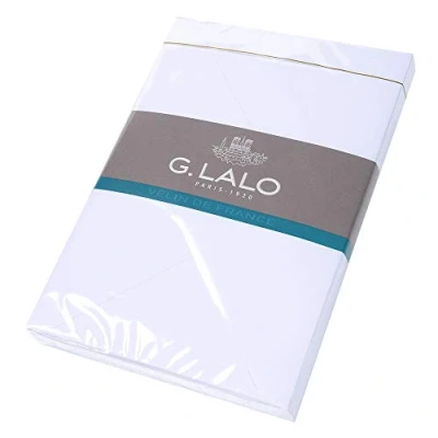 Image of Clairefontaine Ref 21700L G.Lalo Gummed Lined Envelopes (Pack of 20) C6 (114 x 162mm) in Size, PEFC Certified, White Linings for Confidentiality Vellum De France