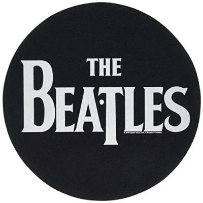 Image of The Beatles Official JPGR And Drop T Logo Black Slipmats Turntable DJ Retro
