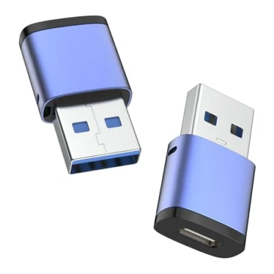 Image of MoKo USB to C Adapter 2 Pack, 5Gbps Type Female 3.0 Male Charger Connector Compatible with iPhone 16 15 14 13, Apple Watch 10 9 8 7, AirPods 4, CarPlay, Galaxy S24 S23