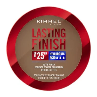 Image of Rimmel Lasting Finish 25 HR Compact Foundation 015 Warm Coconut, Matte Buildable Coverage, Powder to Cream, Anti Pollution Shields, SPF 20, Hyaluronic Acid, Waterproof, Hides Imperfections