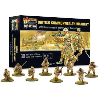 Image of Warlord Games British Commonwealth Infantry 28mm Scale Plastic Miniatures for Bolt Action Highly Detailed World War 2 Table top Wargaming