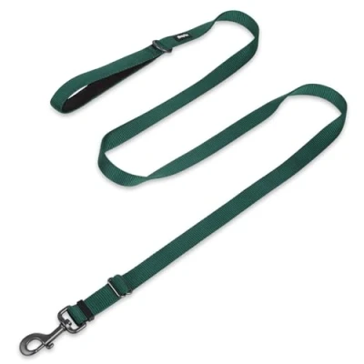 Image of Hyhug Pets Adjustable Length Lead with Traffic Nylon and Super Soft Neoprene lined Handle for Dogs Daily Use Walking, Professional Training. (Large, Olive Green)