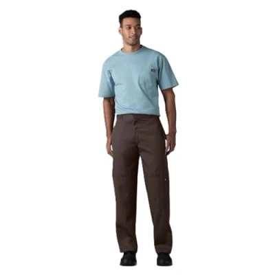 Image of Dickies Men&#039;s Loose Fit Double Knee Work Pants, Dark Brown, 32W / 30L