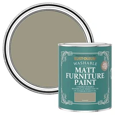 Image of Rust Oleum Green Furniture Paint in Matt Finish Grounded 750ml