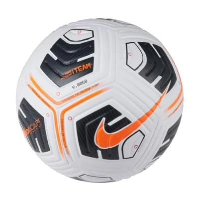 Image of Nike CU8047 101 Academy Recreational soccer ball Unisex Adult WHITE/BLACK/TOTAL ORANGE Size 3