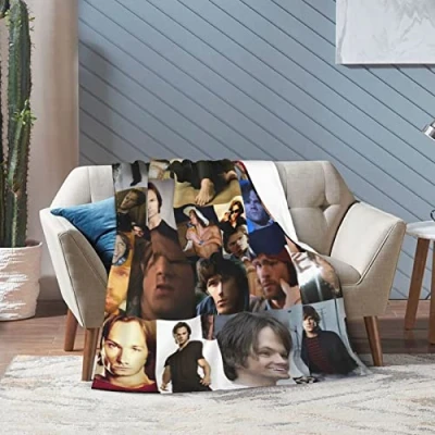 Image of Huaaiwangy Jared Actor Padalecki Throw Blanket, Ultra Soft Flannel Fleece Lightweight Blankets Warm Air Conditioning Blanket For Couch Sofa Bed 50x40 Inch