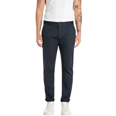 Image of Replay Pants Chinos, Men&#039;s, Size: 30x32, Blue