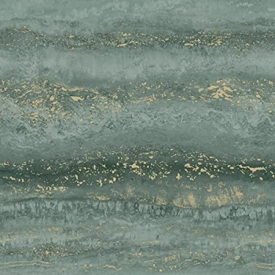 Image of Semper Marble Wallpaper Jade Green/Gold Muriva 189505