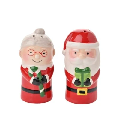 Image of The Seasonal Gift Co Santa &amp; Friend Christmas Salt Pepper Shakers Festive Xmas Gifting Homeware for Presents, Stocking Fillers Dining Holiday Room.