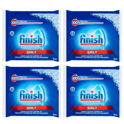 Image of 4 x 1kg Dishwasher Performance Salt With Welari Thank You Card Cleaning Granules Water Softener Applience Limescale Cleaner (4kg) (4pack)